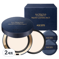 에이지투웨니스 벨벳 래스팅 팩트 본품 14g + 리필 14g 세트, 19C 퓨어, 2개