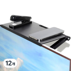 코멧 TV 모니터 상단 공간활용 거치 다용도 선반, 블랙, 12개