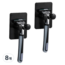 生活升級研究所 免鑽孔刮鬍刀掛架, 8個, 黑色