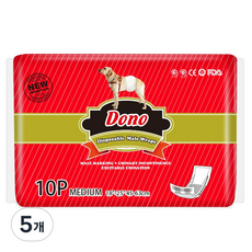 DONO 수컷 강아지 기저귀, 중형, 10개입, 5개