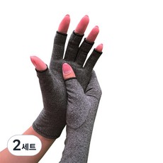 리치덕 손가락보호대 반장갑 그레이, 2세트