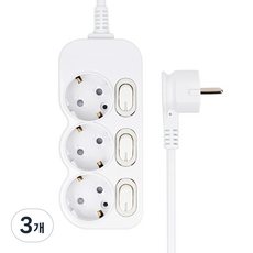 에코파워탭 슬림 개별 스위치 납작멀티탭 3구 EPM 203N, 화이트, 3개, 50cm