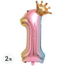 大型皇冠數字氣球 1, 金色粉色, 2個