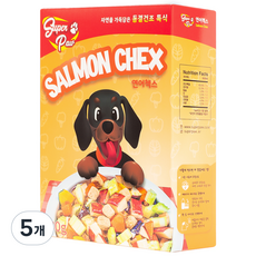 슈퍼포우 전연령 강아지 첵스 동결건조 사료, 연어, 180g, 5개