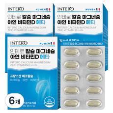 인테로 칼슘 마그네슘 아연 비타민D 메타 117g, 90정, 6개