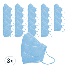 웰빙클린 황사 마스크 아동용 S KF94 블루, 50개입, 3개
