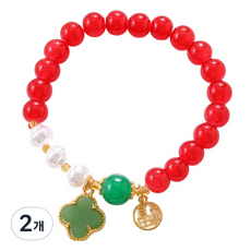 HOMSEL 祈福手鍊 K3621 紅色 18cm, 2個