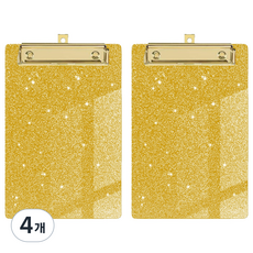 머니풀 화려한 펄 클립보드, 옐로우, 4개