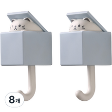퀸즈네스트 동물 벽 후크 고양이, 블루, 8개