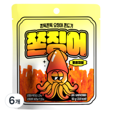 쫀슐랭 쫀징어 과자 오리지널, 50g, 6개