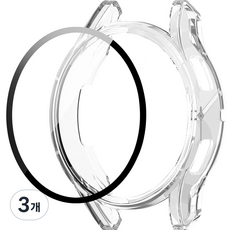디지지 갤럭시워치 호환 풀커버 하드케이스, 투명, 3개