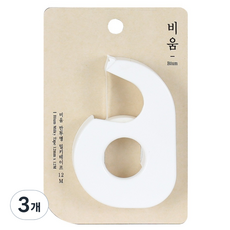 모닝글로리 비움 반투명 밀키테이프 12mm x 12m, 3개