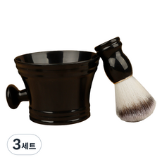 Loft Market 起泡碗刮鬍修容刷具組 黑色 單一尺寸, 3套, 刮鬍刷 + 碗
