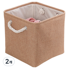 일상포인트 코지로프 패브릭 수납 바스켓 리빙박스, 브라운, 2개