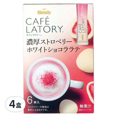 AGF Blendy LATORY 濃厚草莓白巧克力拿鐵 Set, 9.4g, 6條, 4盒