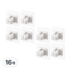 Winprice 黏貼式伸縮桿支架, 白色, 16個