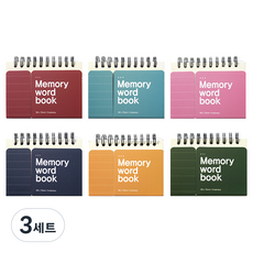 2Youngdesign Memory上鐵彩色單字本 6種組 60張, 混色, 3組