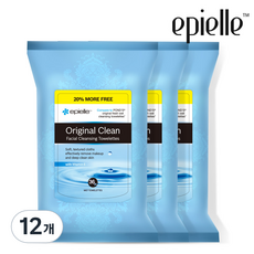 에피엘르 오리지널 클린 클렌징 티슈, 36매입, 12개