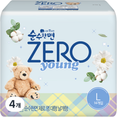 Pure Cotton 纯棉美人 Zero Young衛生棉, L, 14片, 4包