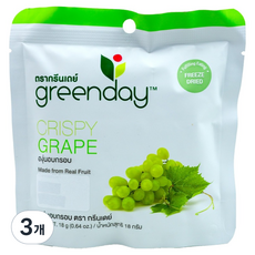 greenday 香脆葡萄水果脆片, 3個, 18g