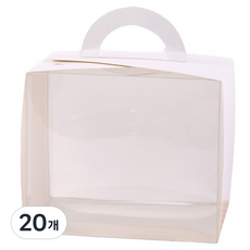 이홈베이킹 투명 손잡이 상자 12.2 x 8.2 x 10 cm 1208, 화이트, 20개