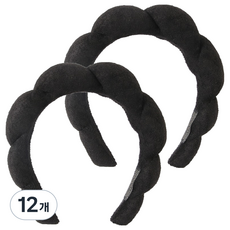 俏皮姐妹可愛洗臉髮帶, 12個, 黑色雲朵髮帶