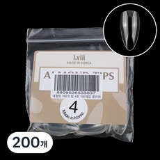 Lvia 杏仁形美甲片 4號, 200個, 透明