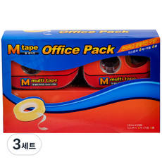 M시리즈 M 멀티 테이프 오피스팩 본품 6p + 리필 6p, 혼합 색상, 3세트