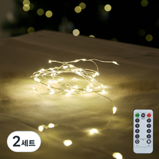 지네전구 줄전구 LED 줄조명 USB 케이블 100구 + 리모콘 세트, 투명, 6m, 2세트