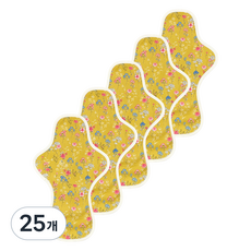 eechae 花朵一體成型棉質衛生棉 黃色花朵, 大型, 25個, 1入