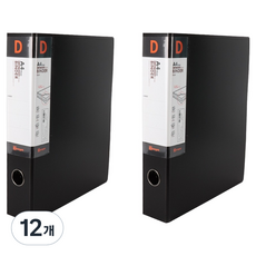 영오 신소재 D링 바인더 A4 3cm, 12개, 블랙