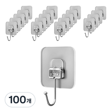 잇곰 홈 다용도 무타공 벽걸이 후크, 100개, 혼합색상