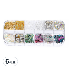 Market A 自助美甲貝殼碎片12件組, 6個, TYPE6