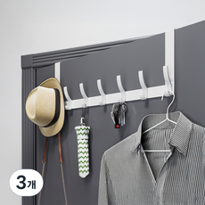 일상포인트 14구 도어 행거 후크 옷 걸이, 화이트, 3개