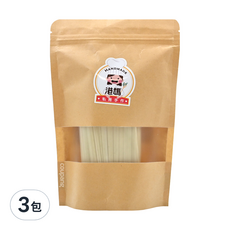 港媽私房手作 手工無鹽蔬果1mm麵條 青花菜口味，適合10個月以上寶寶食用, 200g, 3包