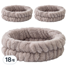 Nalli Sisters 簡約洗臉髮帶, 18個, 23 深棕色 三線