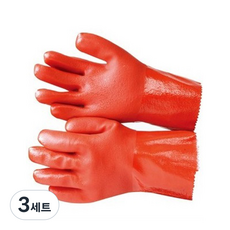 SJG PVC塗層手套, 紅色, 3套