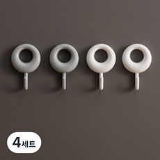 앞날창창 도넛형 벽걸이 후크걸이 2종 x 2p 세트, 그레이, 화이트, 4세트