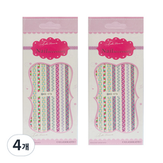 Sweet Living水轉印貼紙美甲貼, 076波西米亞線, 4個