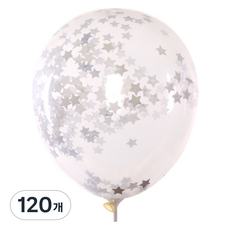 컨페티풍선 30cm, 별 화이트, 120개