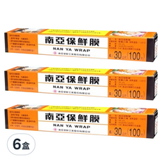 南亞 PVC 家庭用保鮮膜, 30cm x 30m(100尺), 6盒