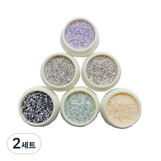 餅乾碎片美甲亮片6件組, 2套, 單一顏色