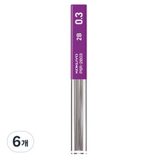 고쿠요 엔피츠 샤프 리필심 2B, 6개, 0.3mm