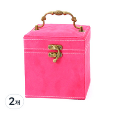 쥬얼리 가죽 보석함, 핫핑크, 2개