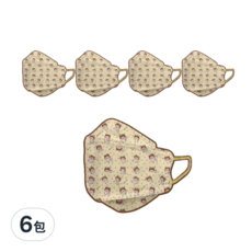 CAiRE 艾可兒 KF94兒童型滿版款醫用口罩 未滅菌, 櫻桃小丸子貓貓款 黃色, 5片, 6包