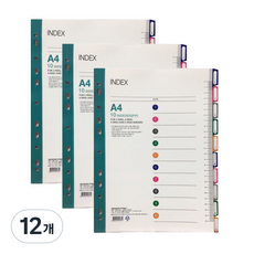 PP 10分類索引文件夾, 混合顏色, 12個