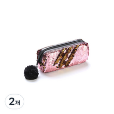 미니띠네 직사각 스팽글 파우치 필통, D, 2개