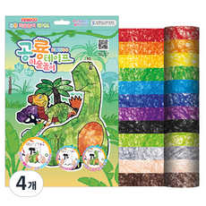 sinwoo 馬賽克膠帶 12色+圖案12張, 恐龍蠟筆, 4個