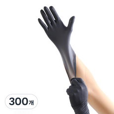 그레이모던 국시 일회 시술용 셀프 타투 네일 위생 니트릴 라텍스 장갑 미디움, 블랙, 300개
