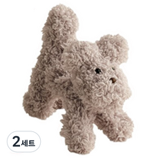 yarna DIY 패키지 모루 강아지 놀아줘멍 인형 만들기 1마리 + QR 동영상 세트, 7 그레이베이지, 2세트
